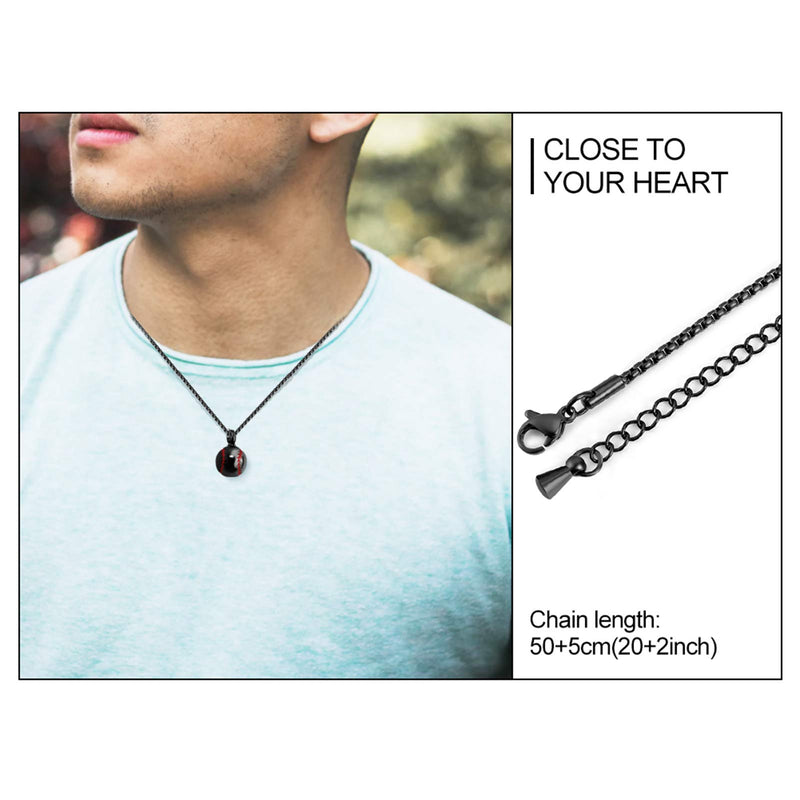 [Australia] - abooxiu Baseball Urn Necklace for Ash Stainless Steel Cremation Jewelry Memorial Pendant Keepsake Human Ashes Holder Women Men Black 