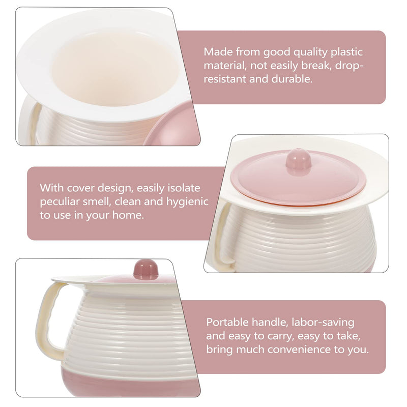 [Australia] - iplusmile Unisex Chamber Pot for Adults Kids Portable Toilets Chamber Pot with lid and Handle Spittoon Urinal Basin Potty Multifunctional Home Bucket Pink 