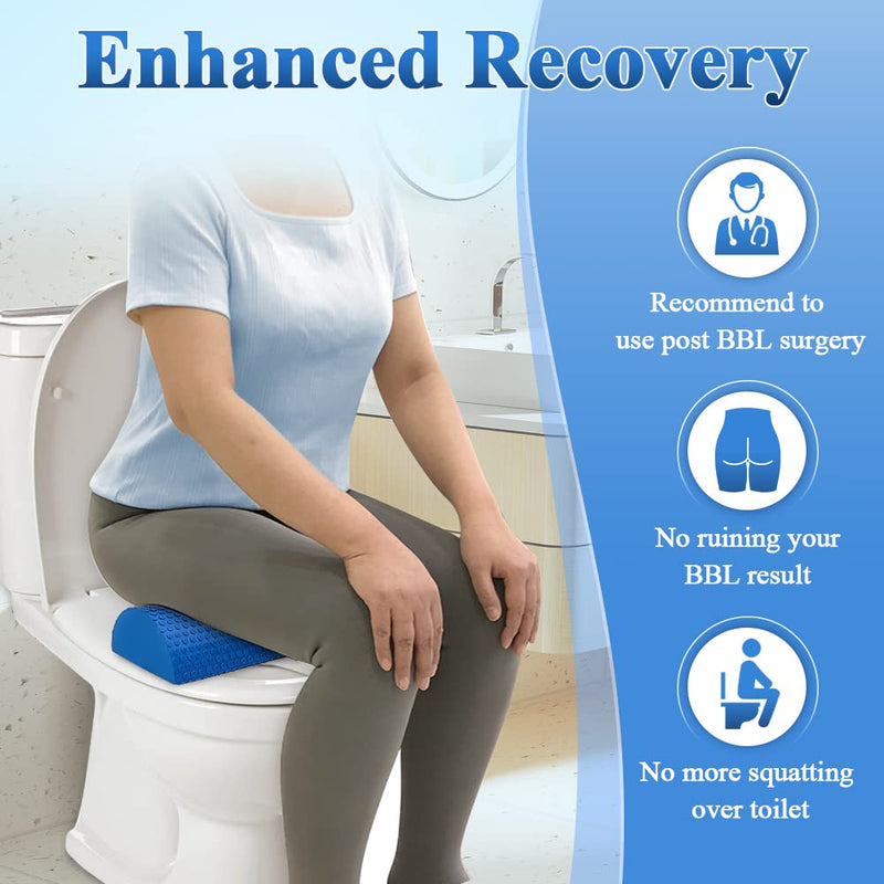 [Australia] - Brazilian Butt Lift Toilet Seat Lifter BBL Pillow After Surgery Butt Pillows for Sitting Foam Toilet Riser Tool Bathroom Assistance Chair Cushions (Blue) 