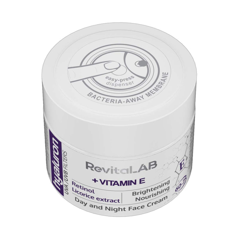 [Australia] - RevitaLAB Hyaluron Anti-Ageing Day and Night Cream, Enriched with Vitamin A (Retinol) Vitamin E, Liquorice Root Extract, Hyaluronic Acid and UV Filters, for Ages 60 – 75, 50 ml 50 ml (Pack of 1) 