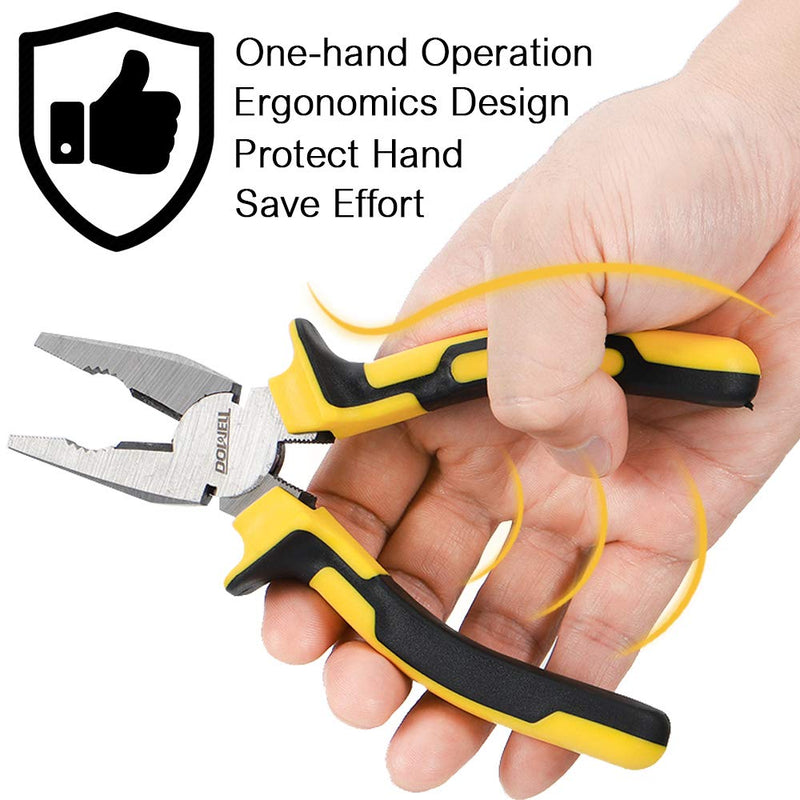 [Australia] - DOWELL Lineman's Pliers Combination Pliers with Cutter 6 Inch Heavy Duty Nickel Chromium Steel Construction And Professional Handle 6" Lineman's Pliers 