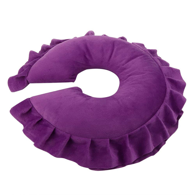 [Australia] - Face Pillow U-shaped Neck Support Cushion Massage Bed Face Pillow Spa Salon Massage Table Cradle Pillow Napping Cushion Soft Beauty Skin Care Travel Flight Head And Neck(Purple) 