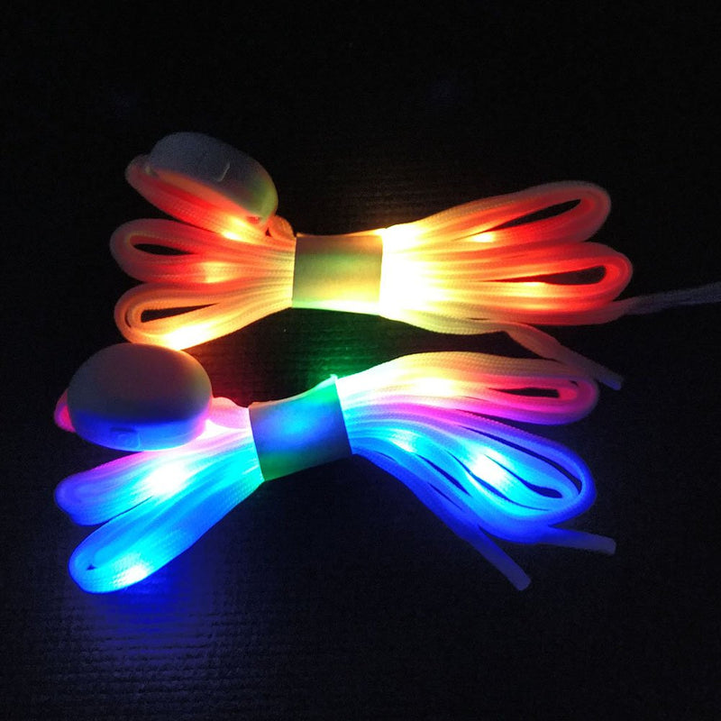 [Australia] - DINUOSEN LED White Shoelaces Light Up Shoe laces 3 Modes 7 Colors flashing Shoestrings 