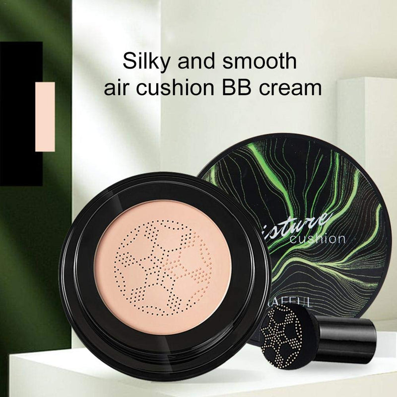 [Australia] - 2 PCS Mushroom Head Air Cushion CC Cream Nature Foundation ,Foundation Brush Powder Brush,Moisturizing Concealer, Bright Makeup Base Long Lasting with Mushroom Makeup Sponge (Natural) Natural 