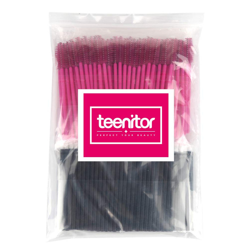 [Australia] - Teenitor Disposable Mascara Wands And Lip Applicators, 200 Pcs Makeup Applicators Lipstick Tester Eye Lash Brushes Wands Eyelash Spoolie 