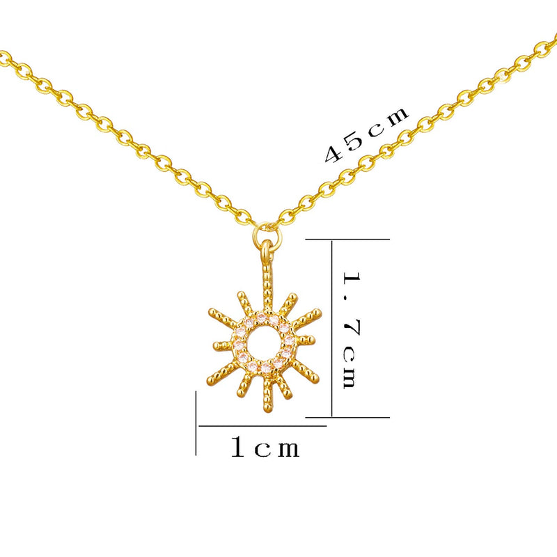 [Australia] - Long tiantian BFF Necklace for 2 Cactus Sun Lotus Moon Necklace Love Knot Arrow Evil Eye Necklace Friendship Gift (Gold & Silver) Sun bff for 2 