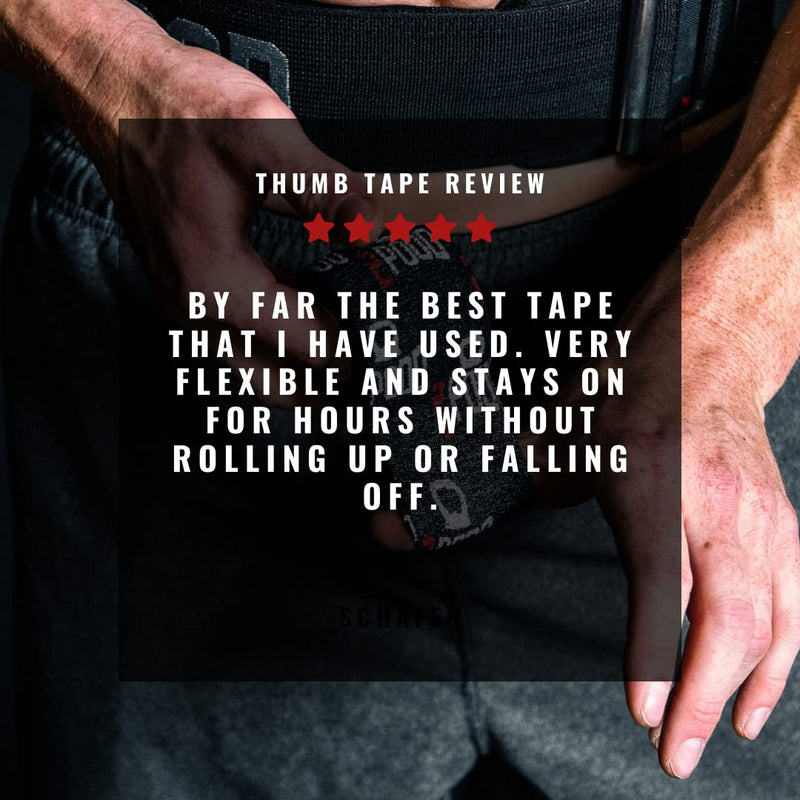 [Australia] - 2POOD Lift Heavy Thumb Tape 3-Pack | Premium Adhesive Tape for Weightlifters | Easy Stretch & Flexible for Non-Slip Lifting (Black) Black 3 Count (Pack of 1) 