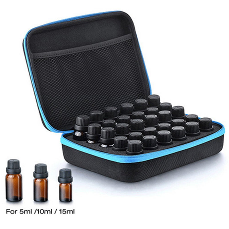 [Australia] - Myonly Essential Oils Carrying Case Holds, 30 Bottles 5ml, 10ml, 15ml Bottles Storage Organizer Bag Hard Shell EVA (Blue) Blue 