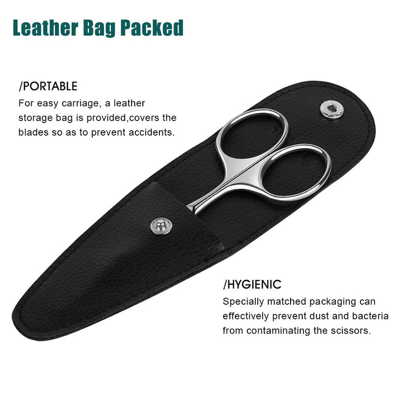 [Australia] - BEZOX Curved Blade Scissors Used as Cuticle Scissors,Nail Scissor or Eyebrow Scissors, Professional Stainless Steel Manicure Scissors for Man and Women - W/Leather Packing Bag Light Silver 