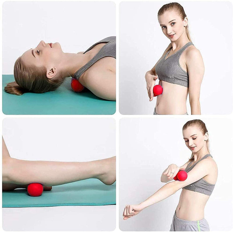 [Australia] - WOVTE Massage Lacrosse Ball for Sore Muscles, Shoulders, Neck, Back, Foot, Body, Deep Tissue, Trigger Point, Muscle Knots, Yoga and Myofascial Release (Red)… Red 