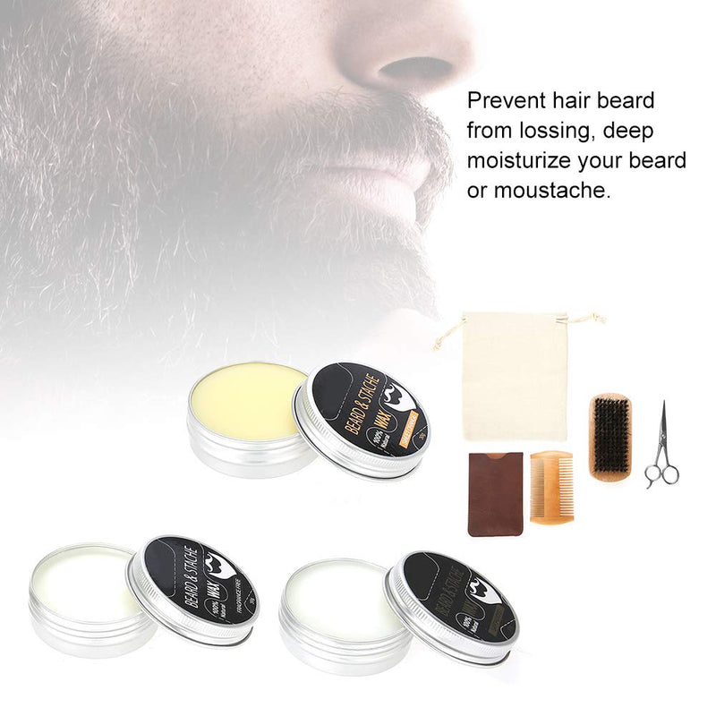 [Australia] - Beard Care Kit for Men,Beard Growth Grooming & Trimming Kit with Beard Balm, Beard Brush, Beard Comb, Sharp Scissors, Comb Bag,Cloth Bag,Best Perfect Gift 
