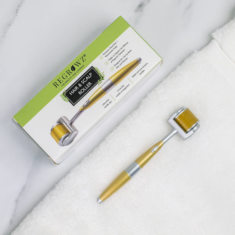 [Australia] - Regrowz Derma Roller - Hair and Scalp Roller - Suitable for both Men and Women - Stimulates Healthy Hair Growth - Microneedle Tool for Dormant Scalp Follicles 