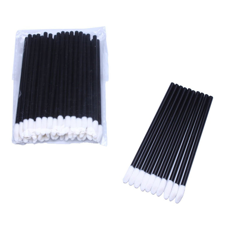 [Australia] - 100pcs Disposable Lip Gloss Applicators Lipstick Wands Makeup Applicator Lip Brush Black 