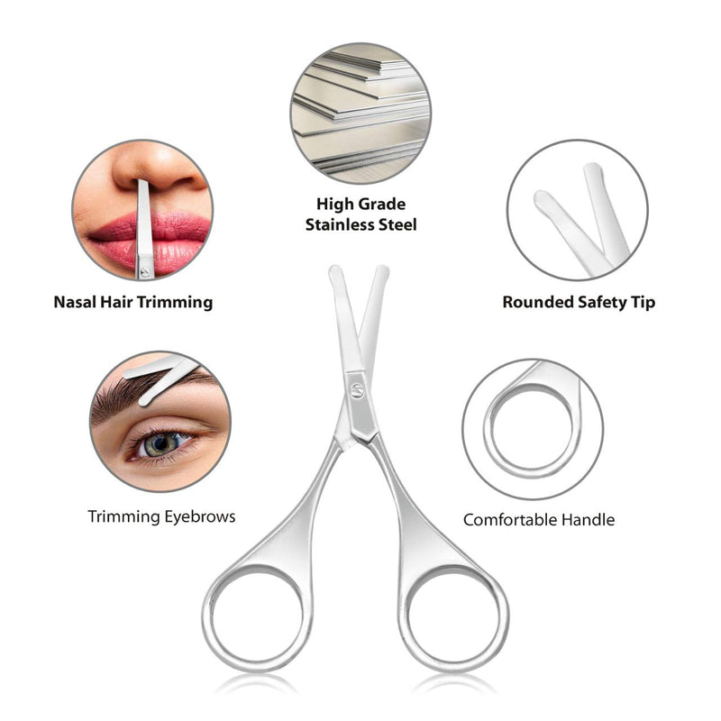 [Australia] - Nose & Ear Rounded Tip Scissors - Multipurpose - Best for Nose, Eyebrows, Ear, Beard & Moustache 