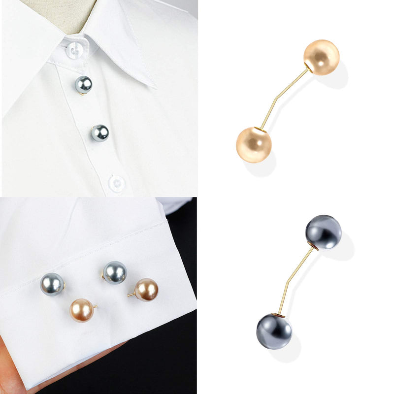 [Australia] - 8 PCS Pearl Brooch Pins, Tops Neckline Safety Pin, Pants Skirt Waist and Sweater Shawl Clips for Women Girls Wedding Party 
