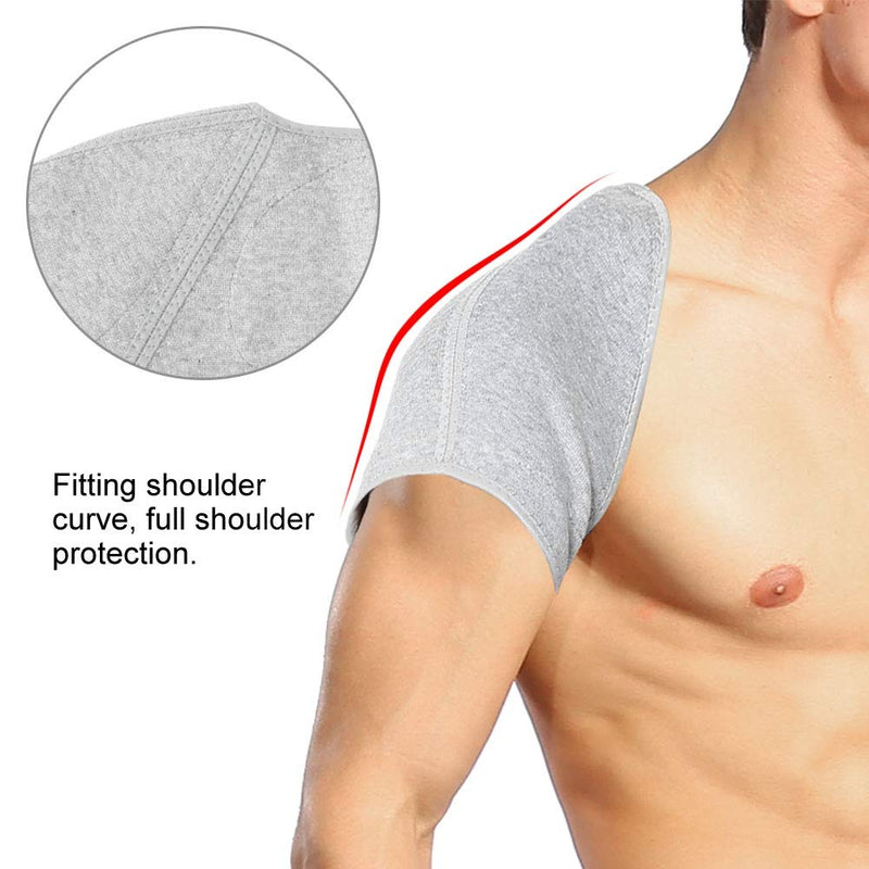 [Australia] - Shoulder Brace, Bamboo Carbon Gold Fleece Winter Warm Pain Relief Protective Brace Double Shoulder Support for Women and Men(L) L 