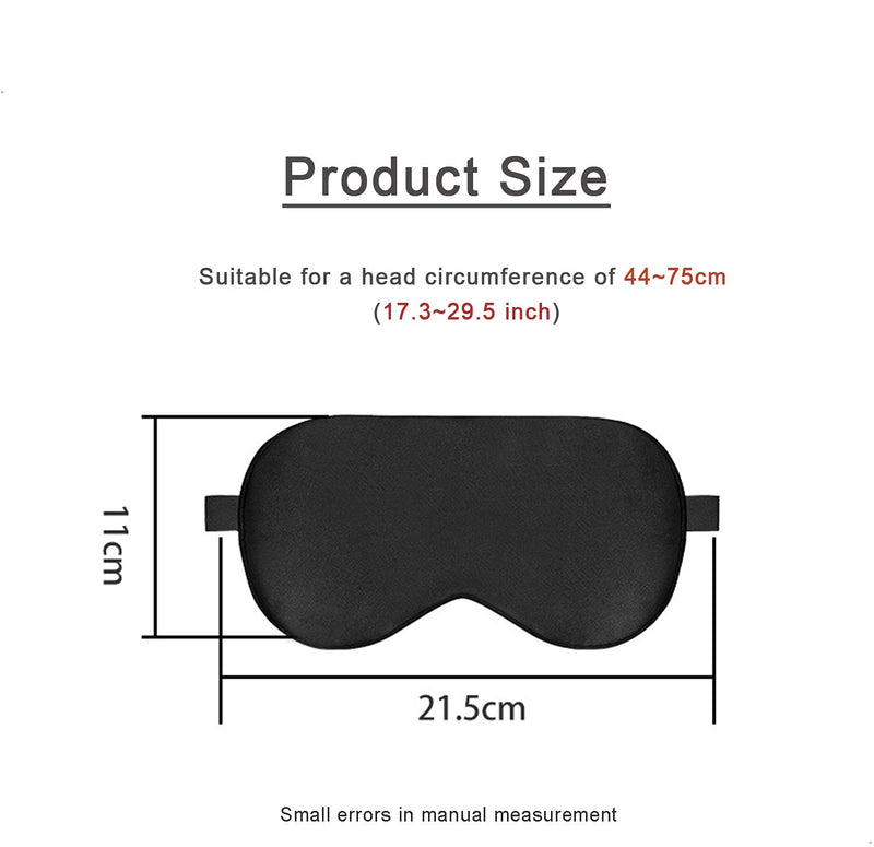 [Australia] - Sleep Eye Mask - Silk Blindfold - Black Eye Mask Made of Natural Silk with Adjustable Strap Comfortable and Light Blocking for Men Women and Kids. 
