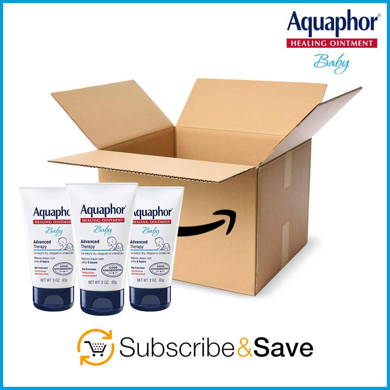 [Australia] - Aquaphor Baby Healing Ointment - Advanced Therapy for Chapped Cheeks and Diaper Rash - 3 oz. Tube (Pack of 3) 