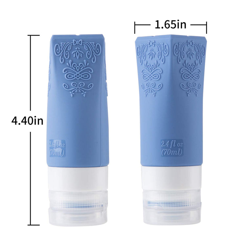 [Australia] - Cosmetic Travel Containers, Leakproof Silicone Travel Bottles Set, TSA Approved Travel Size Cosmetic Toiletries Containers Accessories Set for Shampoo Conditioner Facial Cleanser Cream 