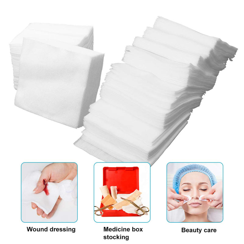 [Australia] - HEALLILY Gauze Pads 100pcs Non-Woven Facial Cotton Gauze Squares Gauze Sponge Esthetician Cotton Pad (Folded Size 10x10cm, Unfold Size 20x20cm) Gauze Swabs 