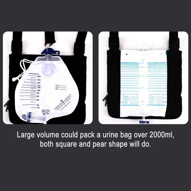 [Australia] - Urine Drainage Bag Holder, 2000ml Urine Bag Cover, Night Urine Drainage Bag Cover, Concealed Bag for Wheelchair/Bedside, Universal Night Bag 