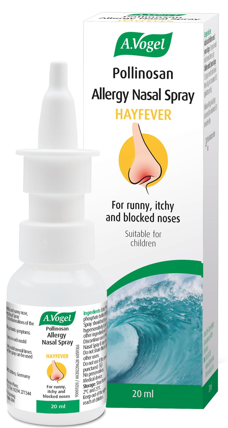 [Australia] - A.Vogel Pollinosan Allergy Hayfever Nasal Spray | Runny, Itchy & Blocked Noses | 220 sprays per bottle | Preservative-free | Suitable for Children | 20ml 