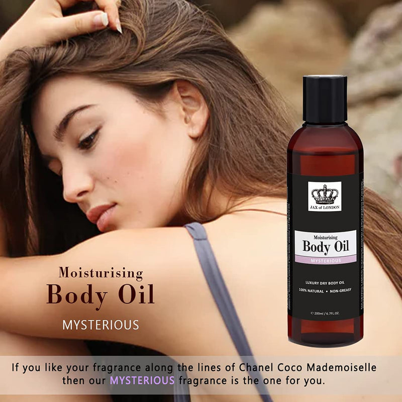 [Australia] - Inspired Body Oil, Quick Drying, Firming, Stretch Marks, Moisturiser, Massage, Aromatherapy, smell amazing by Jax of London 200ml, Black Lotus 