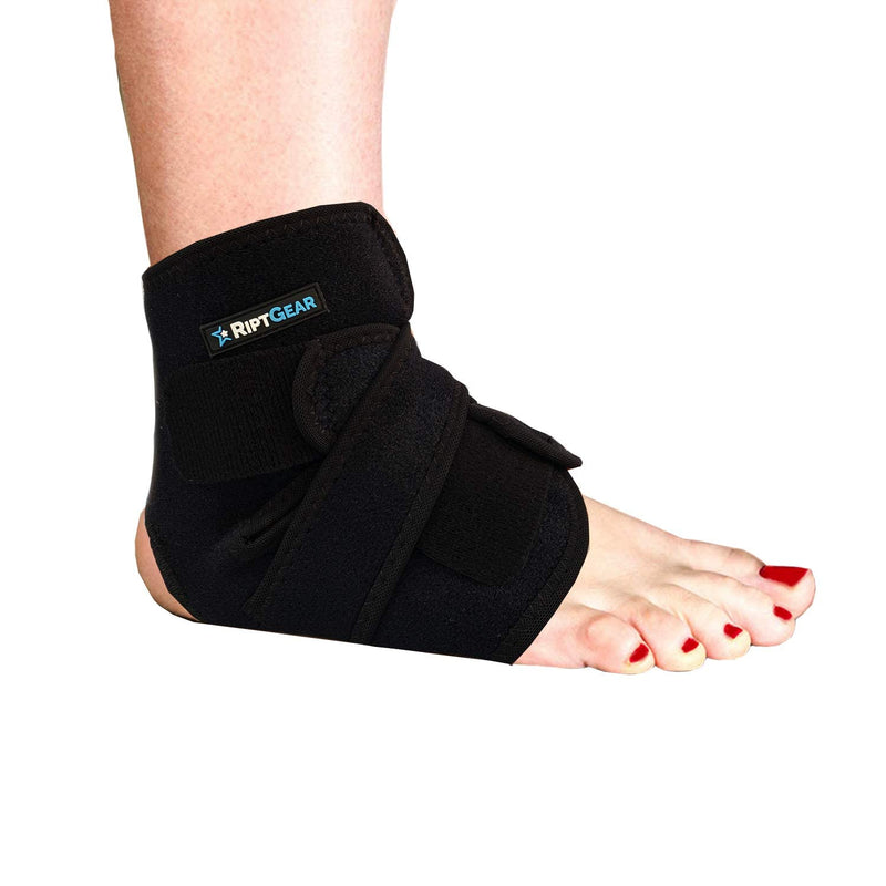 [Australia] - RiptGear Ankle Support Brace for Men and Women - Elasticated Compression Support - Open Heel Foot Adjustable Straps for Recovery Walking Running Sports and Gym Bandage, Achilles Tendon Support (Large) Large/X-Large (Pack of 1) 