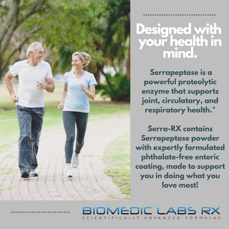 [Australia] - Serra-RX 80,000 SPU Serrapeptase - Enteric Coated Proteolytic Systemic Enzyme, Non-GMO, Gluten Free, Vegan, Supports Sinus & Lung Health, 90 Veg Capsules 