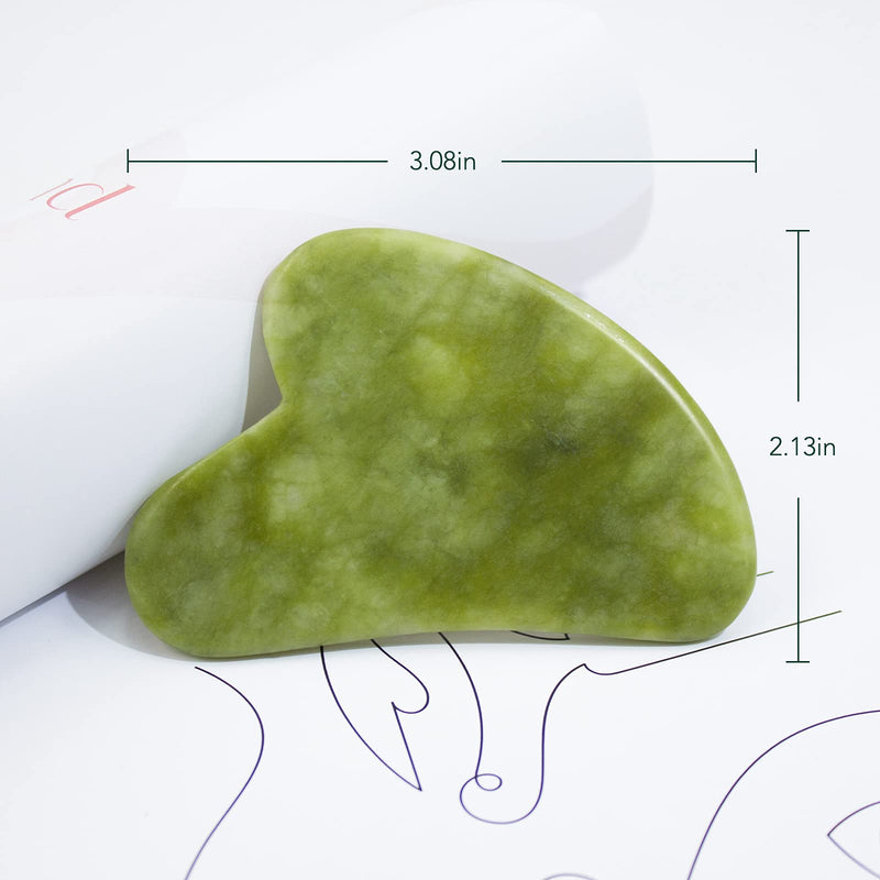 [Australia] - BAIMEI Gua Sha Facial Tool for Face and Body, Lymphatic Drainage Massage Tool for Deep Tissue of Tensions and Pains a-Mineral Green 