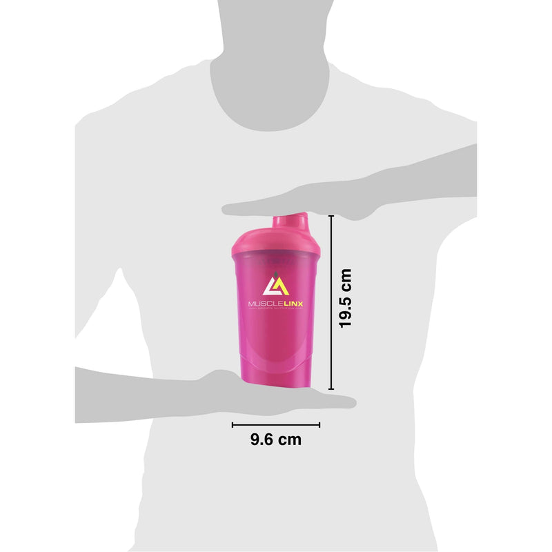 [Australia] - Protein Shaker Screw top 100% Leak Proof Drinks Bottle 600ml to 800ml by Musc (Pink) Pink Transparent 