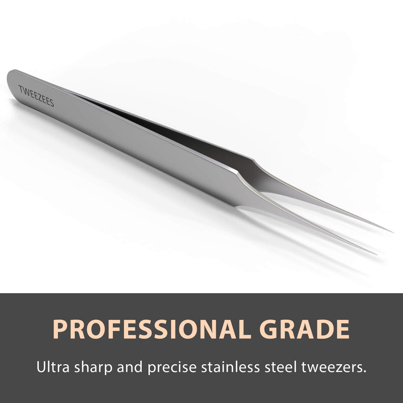 [Australia] - Ingrown Hair Tweezers | Pointed Tip | Precision Stainless Steel | Extra Sharp and Perfectly Aligned for Ingrown Hair Treatment & Splinter Removal For Men and Women | By Tweezees 1 