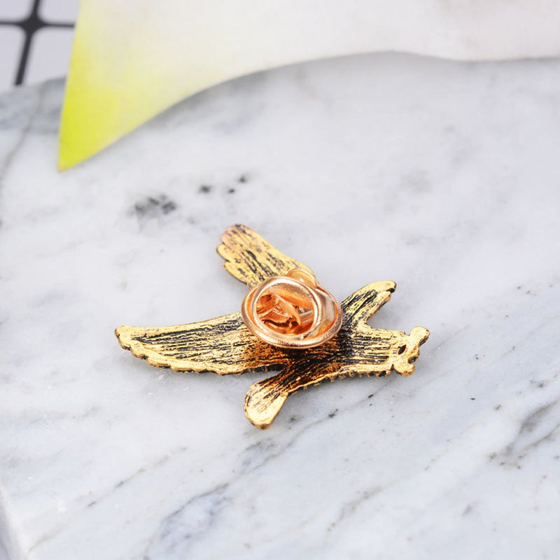 [Australia] - MINGHUA Gold Silver Flying Eagle Brooch Pins for Men Golden 