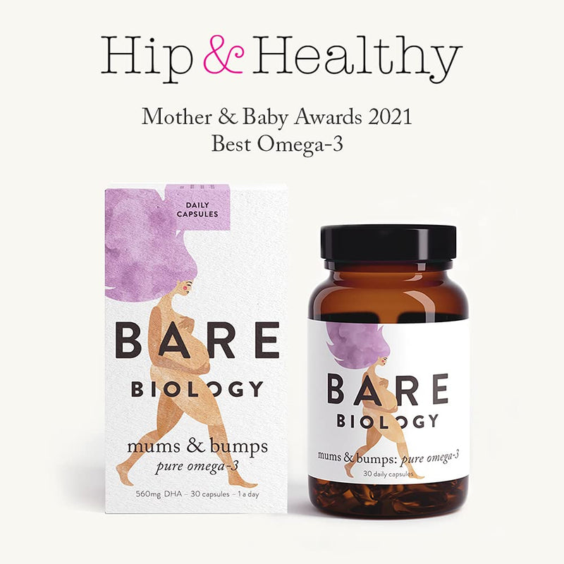 [Australia] - Bare Biology Mums & Bumps Pure Omega 3 Fish Oil Capsules for Pregnant Women - All Round Support for Preconception, Pregnancy & Breastfeeding - Made From Sustainably Sourced Wild Fish (30 Capsules) 