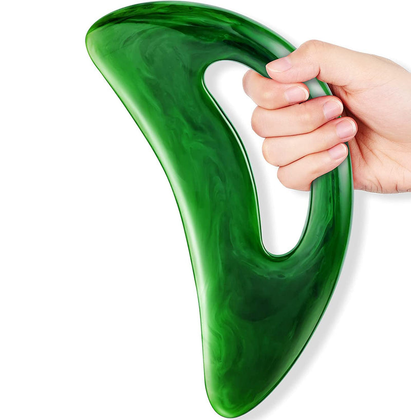[Australia] - Yeesabella 2 PCS Gua Sha Stone Large Body Gua Sha Tool Guasha Stone Tool Lymphatic Drainage Massager Sculpting Anti Cellulite Tools for Full Body Men Women Green 