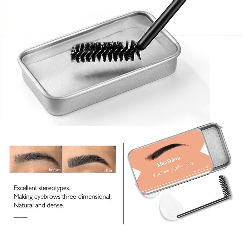 [Australia] - MeeShirer Upgrade 4D Waterproof Eyebrow Styling Soap Kit for Wild& Natural Eyebrow,Brows Setting Gel Colorless Long Lasting Plus Version Eyebrow Styling Makeup Tools 