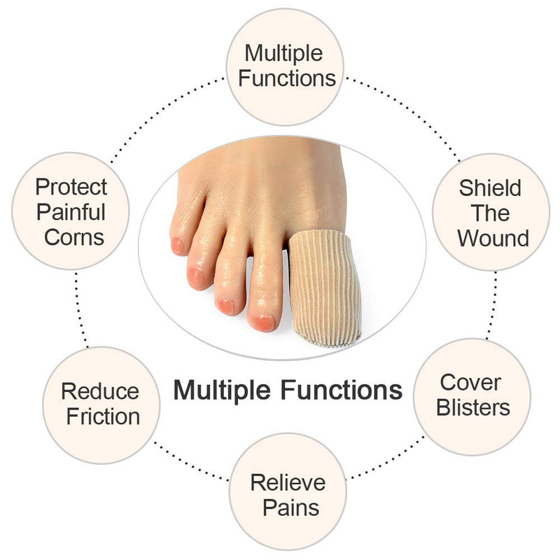 [Australia] - Gel Toe Caps,4 Pcs/Pack for Big Toes, Toe Covers,Toe Protectors,Toe Sleeves,for Corns Remover, Callus Cushion, Bunion Treatment (Brown) Brown 