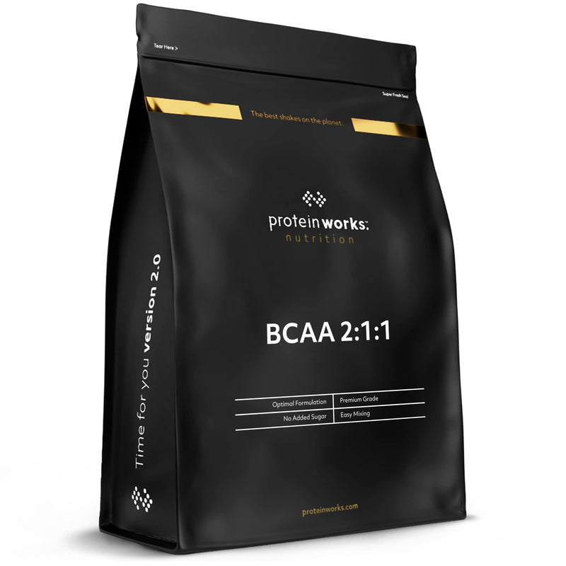 [Australia] - Protein Works - BCAA Powder | 2:1:1 Ratio| 5000mg BCAAs Per Serving | Instantised | Branched Chain Amino Acid Supplement | Promote Muscle Synthesis | 100 Servings | Unflavoured 500 g 
