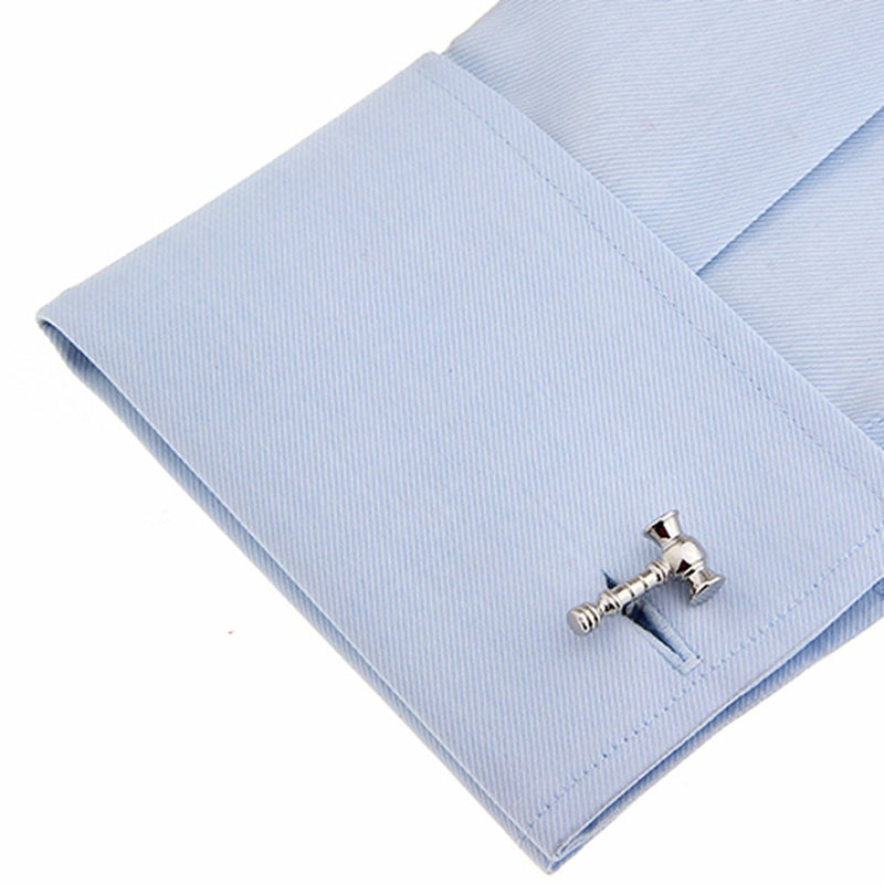 [Australia] - Law Gavel Mallet Judge Lawyer Mason Pair Cufflinks Silver 