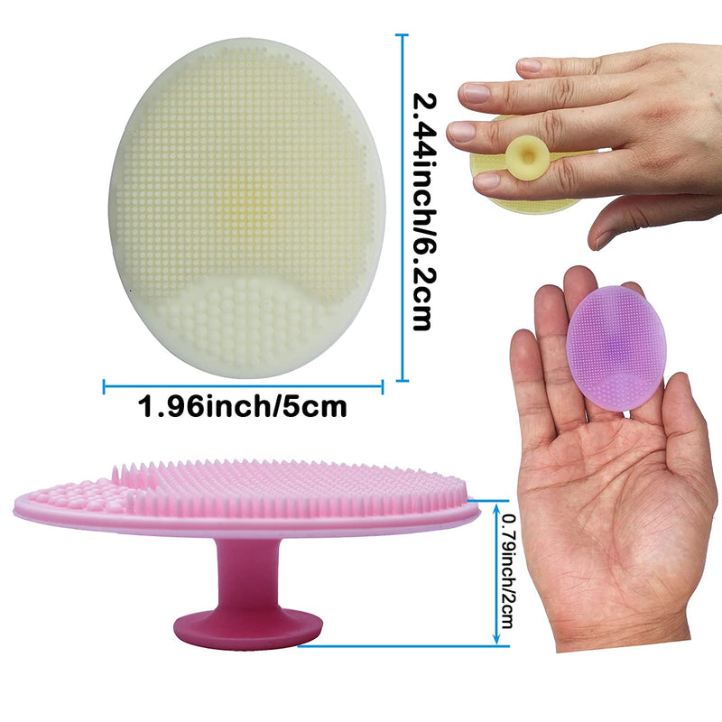 [Australia] - Silicone Face Scrubbers Exfoliator Brush&Baby Bath Brush& Facial Cleansing Brush&baby Cradle Cap Brush&Silicone Massage brush,Suitable for adult facial cleansing and baby bathing (Small-4pcs) Small-4pcs 