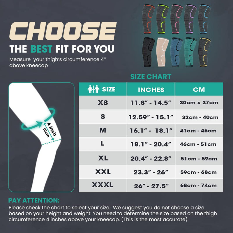 [Australia] - MODVEL 2 Pack Knee Brace | Knee Compression Sleeve for Men & Women | Knee Support for Running | Medical Grade Knee Pads for Meniscus Tear, ACL, Arthritis, Joint Pain Relief. Medium Blue 