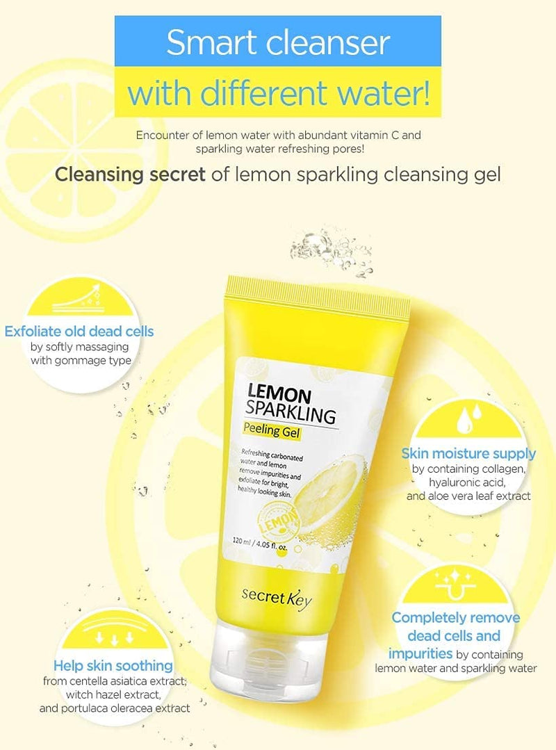 [Australia] - Secret Key Lemon Sparking Peeling Gel 120 ml [Korean Version] by LadyAda 