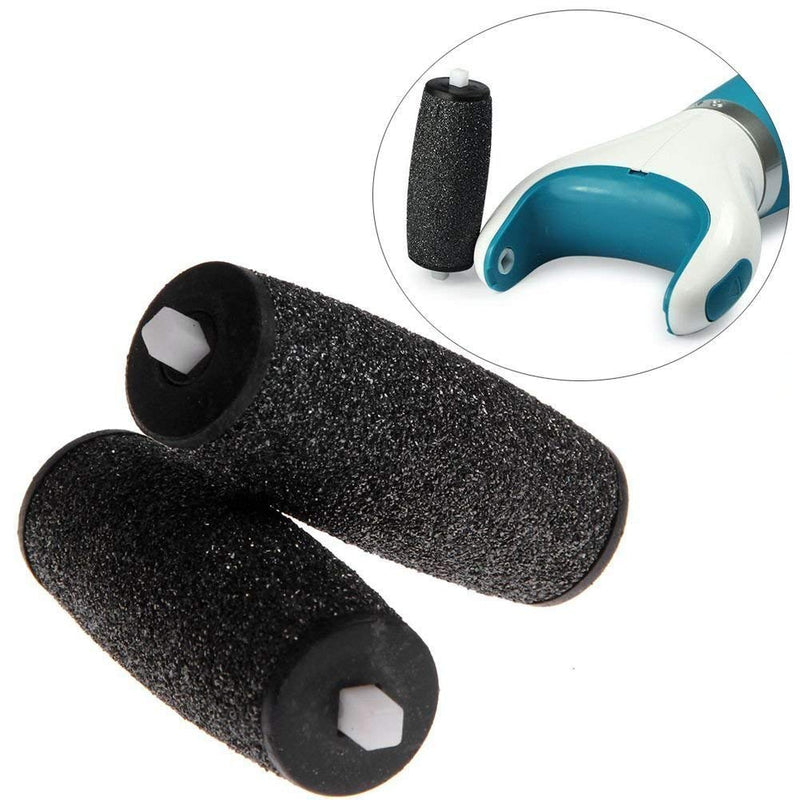 [Australia] - 10 Extra Coarse Replacement Roller Refill Heads Compatible with Perfect Electronic Foot File with Diamond Crystals Black 