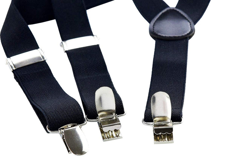 [Australia] - Retreez Boy's Suspender Bow Tie Set Classic Anchor Woven Pre-Tied Bow Tie 4 - 7 years Black Bow Tie With Black Suspender 