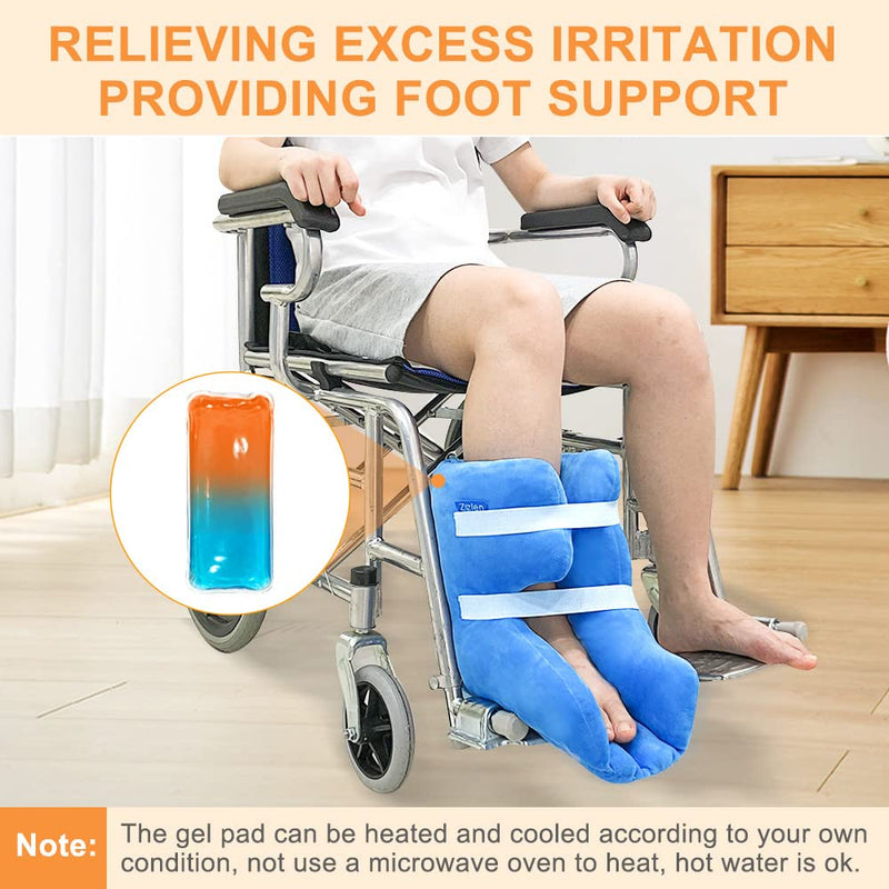 [Australia] - Heel Protector Cushion for Pressure Sores Foot Heel Protectors Offloading Boot for Diabetic Foot Ulcers Heel Protector Pillow for Bed Sores with Cooling Gel Pack Pressure Relieving Cushion 