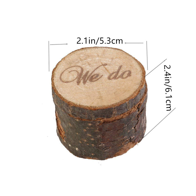 [Australia] - Sinen Wood Wedding Ring Box, Wedding Ring Bearer, Wedding Box for Rings, Rustic Ring Box,Small Size and Hand Grip(Lid Doesn’t Stay on Top) 