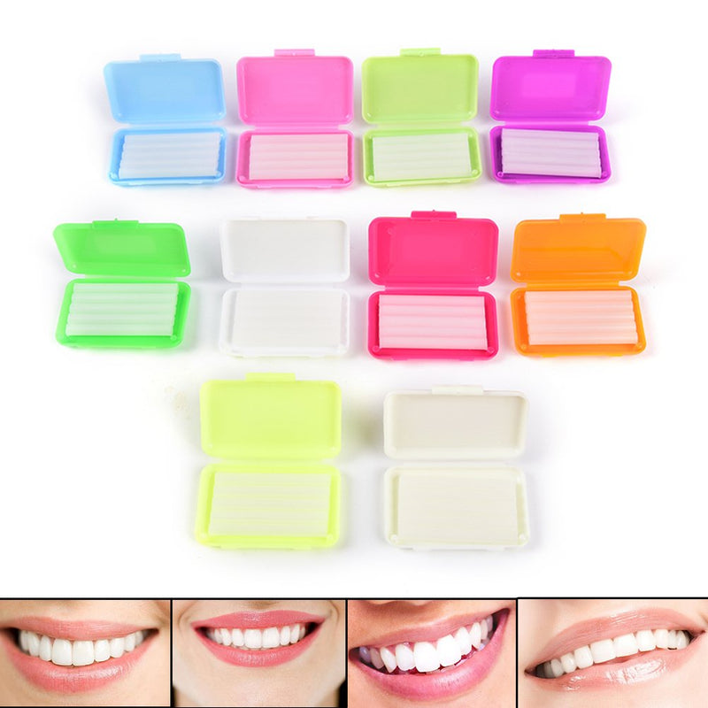 [Australia] - Angzhili 50 Pcs Dental Orthodontic Wax Relief Wax 10 Boxes Sticks Mutiple Scents Fresh Mouth for Braces Wearer 