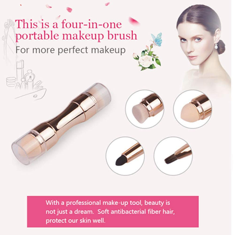 [Australia] - 4 in 1 Makeup Brush Set, Eyeshadow Eye Lip Face Concealing Blush Foundation Brush by Pretty Comy 