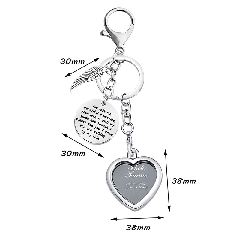 [Australia] - KUIYAI Memory Keychain for Loss Picture Frame Keychain You Left Me Beautiful Memories Keychain in Memory of Jewelry Gift Remembering Loss of One You Loved 