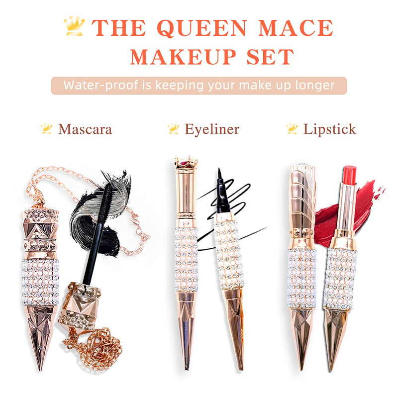 [Australia] - LIKE HER Makeup Kit,3 in 1 Queen Mace Makeup Set for Women Full Kit Cosmetic Essential Starter Bundle Include Lipstick mascara & Eyeliner 